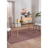 Temple &amp; Webster 4 Seater Hayden Glass Dining Table &amp; Herve Dining Chair Set