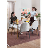 Temple &amp; Webster 4 Seater Hayden Glass Dining Table &amp; Herve Dining Chair Set