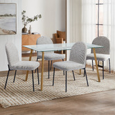 Temple &amp; Webster 4 Seater Hayden Glass Dining Table &amp; Herve Dining Chair Set