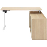 Temple &amp; Webster Ally Electric Sit &amp; Stand Corner Desk &amp; Matty Matrix Office Chair Set