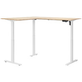 Temple &amp; Webster Leo Electric Sit &amp; Stand Corner Desk &amp; Matty Matrix Office Chair Set