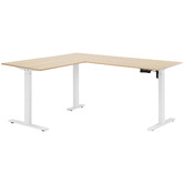 Temple &amp; Webster Leo Electric Sit &amp; Stand Corner Desk &amp; Matty Matrix Office Chair Set