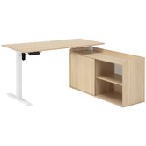 Temple &amp; Webster Ally Electric Sit &amp; Stand Corner Desk &amp; Matty Matrix Office Chair Set
