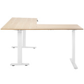 Temple &amp; Webster Leo Electric Sit &amp; Stand Corner Desk &amp; Matty Matrix Office Chair Set