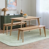 Temple &amp; Webster 120cm Larsen Dining Table &amp; Bench Set