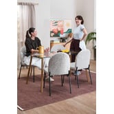 Temple &amp; Webster 4 Seater Hayden Glass Dining Table &amp; Herve Dining Chair Set