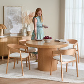 Temple &amp; Webster 4 Seater Rio Round Dining Table &amp; Mattia Dining Chair Set
