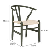 Temple &amp; Webster Olive Hans Wegner Wishbone Replica Solid Beech Wood Dining Chairs