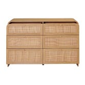 Temple &amp; Webster Maxine Curved Rattan 6 Drawer Chest