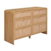 Temple &amp; Webster Maxine Curved Rattan 6 Drawer Chest