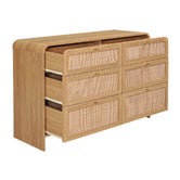 Temple &amp; Webster Maxine Curved Rattan 6 Drawer Chest