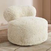 Temple &amp; Webster Dolly Faux Fur Swivel Accent Chair