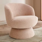 Temple &amp; Webster Eloise Chenille Swivel Armchair