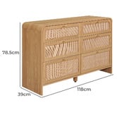 Temple &amp; Webster Maxine Curved Rattan 6 Drawer Chest