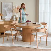 Temple &amp; Webster 4 Seater Rio Round Dining Table &amp; Mattia Dining Chair Set