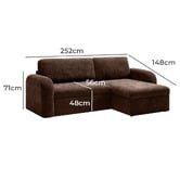 Temple &amp; Webster Maia 4 Seater Double Sofa Bed with Reversible Chaise