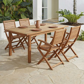 Temple &amp; Webster 4 Seater Natural Lanai Wood Outdoor Dining Set