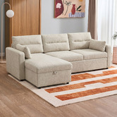 Temple &amp; Webster Carter 4 Seater Queen Sofa Bed with Reversible Chaise