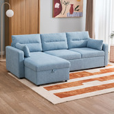 Temple &amp; Webster Carter 4 Seater Queen Sofa Bed with Reversible Chaise