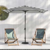 Temple &amp; Webster 2.7 x 1.8m Brighton Striped Rectangular Market Umbrella