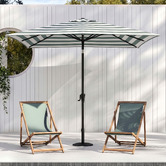 Temple &amp; Webster 2.7 x 1.8m Brighton Striped Rectangular Market Umbrella