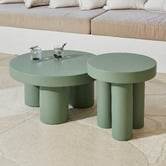Temple &amp; Webster Makkari Polystone Outdoor Side &amp; Coffee Table Set