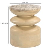 Temple &amp; Webster Eliza Marble &amp; Mango Wood Side Table