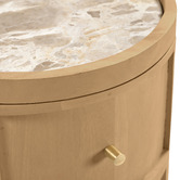 Temple &amp; Webster Romy 2 Drawer Marble &amp; Mango Wood Bedside Table