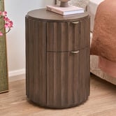 Temple &amp; Webster Harriet 2 Drawer Mango Wood Bedside Table