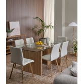 Temple &amp; Webster Nora Glass Dining Table