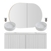 Temple &amp; Webster Belmont 1200mm Double Vanity Package with Oval Shaving Cabinet