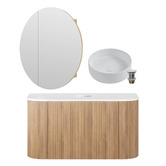 Temple &amp; Webster Nomad 900mm Vanity Package with Round Shaving Cabinet