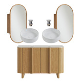 Temple &amp; Webster Valentine 1200mm Freestanding Double Vanity &amp; Shaving Cabinet Package