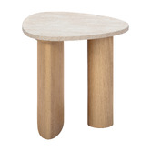 Temple &amp; Webster Nikki Travertine-Look Side Table