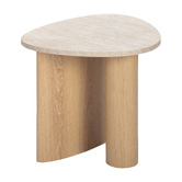 Temple &amp; Webster Nikki Travertine-Look Side Table