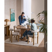Temple &amp; Webster 4 Seater Elodie Round Dining Table &amp; Roselin Chair Set