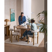Temple &amp; Webster 4 Seater Elodie Round Dining Table &amp; Roselin Chair Set