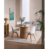 Temple &amp; Webster 4 Seater Elodie Round Dining Table &amp; Nova Chair Set