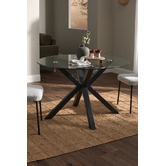 Temple &amp; Webster 4 Seater Charlie Glass Dining Table &amp; Herb Chair Set
