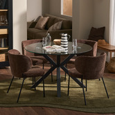 Temple &amp; Webster 4 Seater Charlie Glass Dining Table &amp; Petra Chair Set
