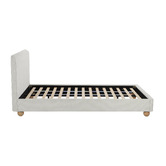 Temple &amp; Webster Bonnie Upholstered Ball Foot Bed