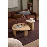 Temple &amp; Webster Ari Travertine Side Table