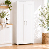 Temple &amp; Webster White Meecan Double Door Tall Cupboard