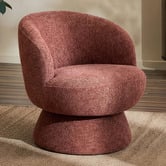 Temple &amp; Webster Eloise Chenille Swivel Armchair