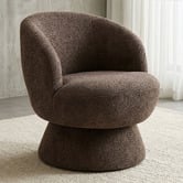 Temple &amp; Webster Eloise Chenille Swivel Armchair