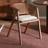 Temple &amp; Webster Shun Beech Wood &amp; Rattan Dining Chair