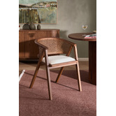 Temple &amp; Webster Shun Beech Wood &amp; Rattan Dining Chair