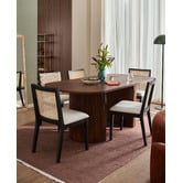 Temple &amp; Webster Dennett Rattan &amp; Solid Beech Wood Dining Chairs