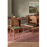 Temple &amp; Webster Louie Arched Rattan &amp; Solid Beech Wood Dining Chairs