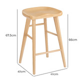Temple &amp; Webster 66cm Sella Beech Wood Bar Stool